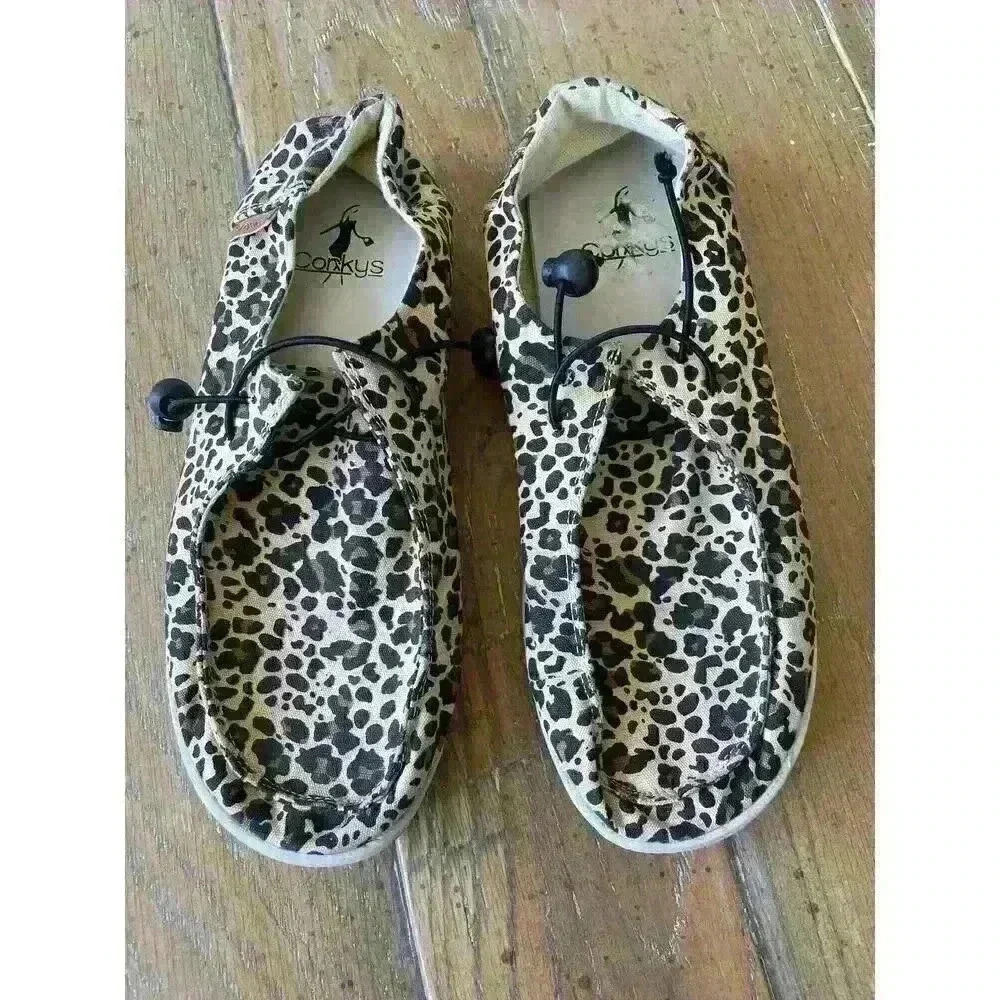 Corky's Kayak Leopard Slip On Women's Boat Shoe, size 8 - Picture 2 of 11